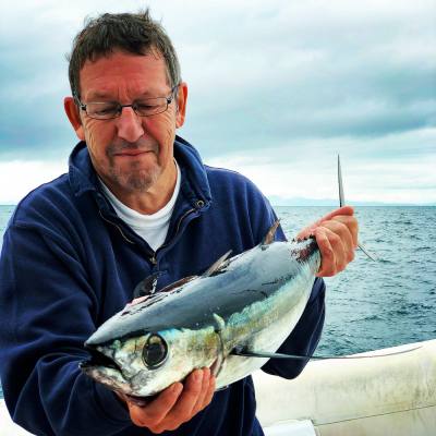 Fishing for dinner off the catamaran